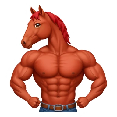 red horse with shirt sticker