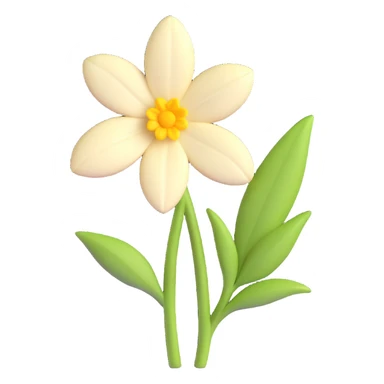 vanilla icon with vanilla bean and flower, warm and luxurious, 3D emoji style sticker