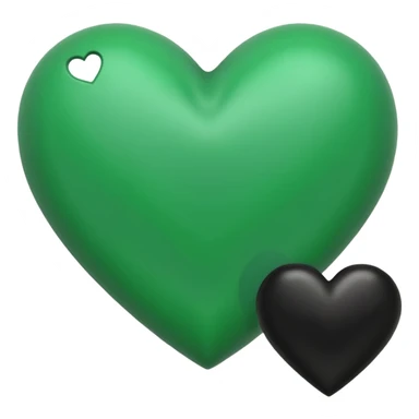 A green heart and black heart mixed together sticker