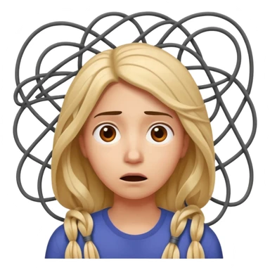confused person looking at tangled neural network lines, afraid neural nets are too complex, expressive and vibrant sticker