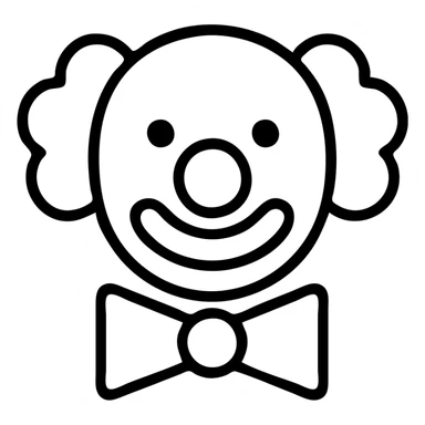 circus clown with colorful hair, big red nose, and bow tie sticker