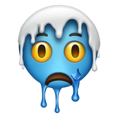 Drooling face with glue dripping on face sticker