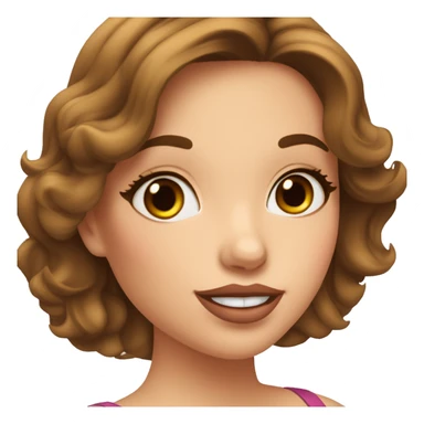 fille belle brune cheveux ondulé grosse bouche maquillée  sticker