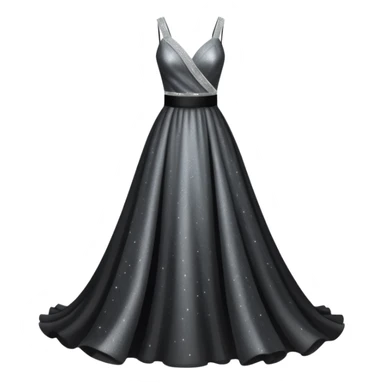 black glittery prom dress with silver sash  sticker