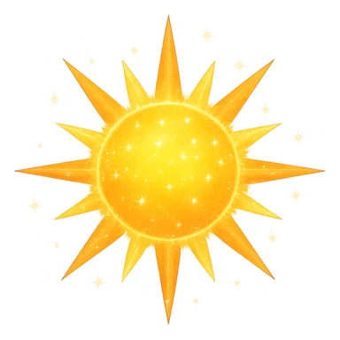 sparkling sun sticker