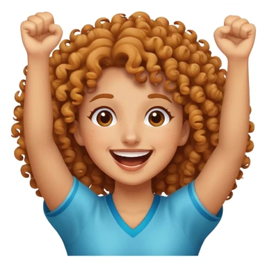 Curly girl cheering  sticker