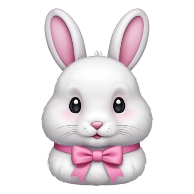 conejo con lazo rosa sticker