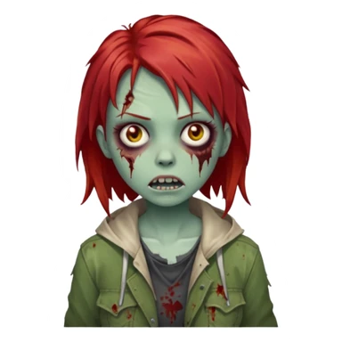 garota zumbi com o cabelo vermelho sticker