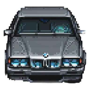 BMW car with kidney grille in Minecraft style sticker