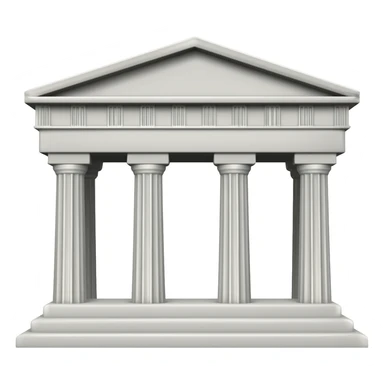 White antique Greek marble temple sticker