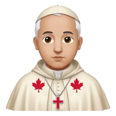 The pope wearing a robe with a Chicago flag sticker