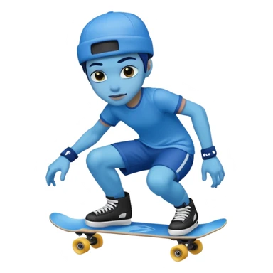 Skater with blue sticker