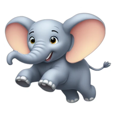 flying elephant sticker