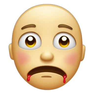 sobbing, crying emoji with red puffy eyes and flushed cheeks sticker