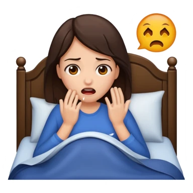 brunette woman having nightmare sticker