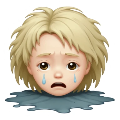 child crying laying face down on floor sticker