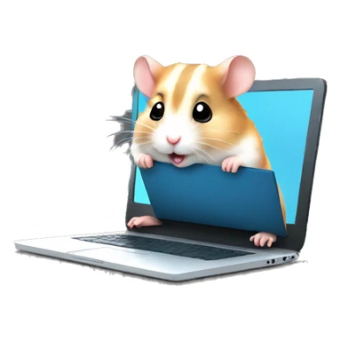 cute hamster with laptop sticker