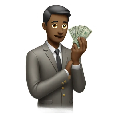 person counting money sticker