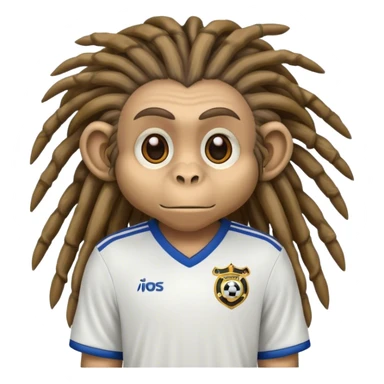 Monkey with soccer jersey on with dreads sticker