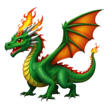 Full sized Dragon with wings and flying, fire from mouth sticker
