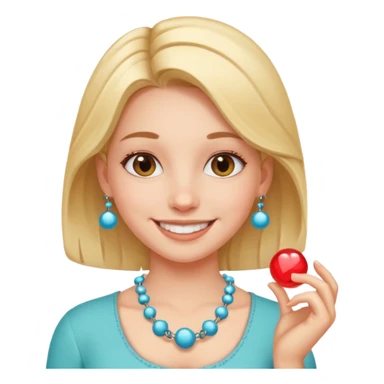 girl with a molecule necklace sticker