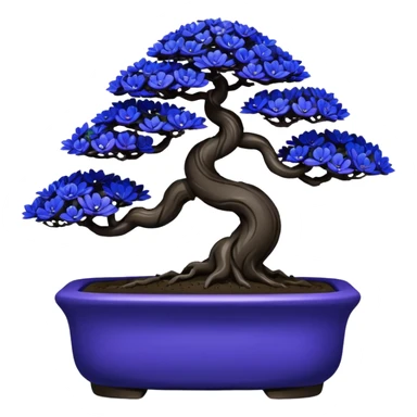  Earthenware shiny black-purple cobalt tiny bonsai  sticker