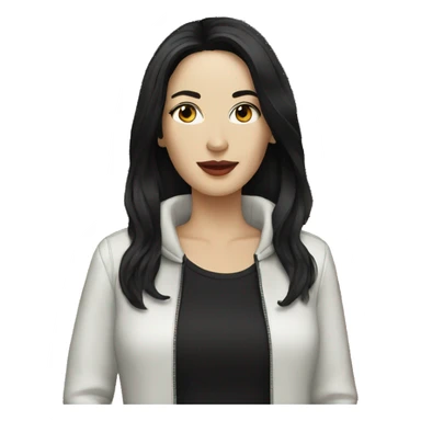 Music producer white woman with black hair sticker