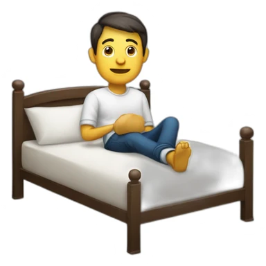 Homme a quatre pattes sur un lit sticker