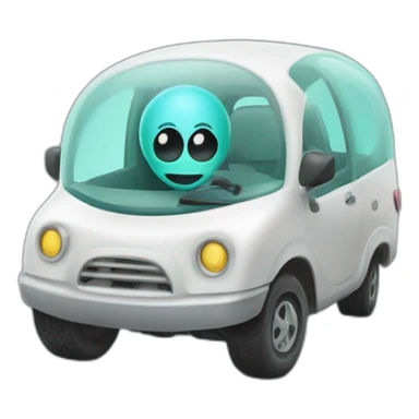 Un extraterrestre dans une auto tamponneuse sticker