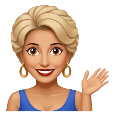 Famous Puerto Rican actress Marian Pabón with her distinctive hairstyle, warm smile, expressive eyes, middle-aged woman sticker