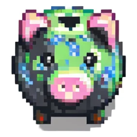 piggy bank representing savings sticker