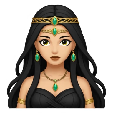  Achlys, Poison Goddess from Rome Mythology with long black hair, black outfit sticker