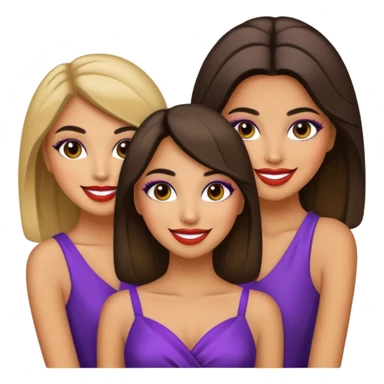 3 olive skin tone best friends. Glammed up, smiling  sticker