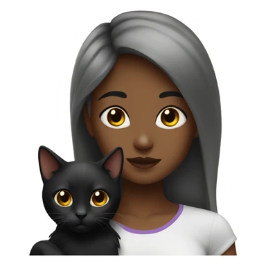 Girl with a black cat sticker