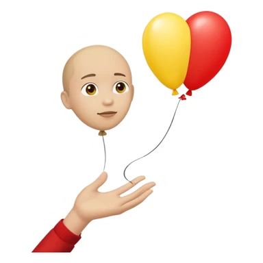 letting go of a yellow-red balloon from hand  sticker