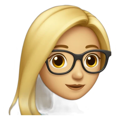 fille cheuveux long blond et brun lunette octogonal sticker