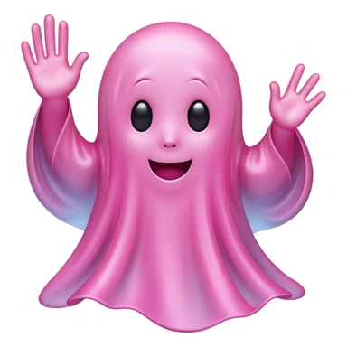 Pink ghost waving softly sticker