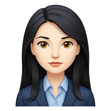 Business woman caucasian long black hair girl sticker