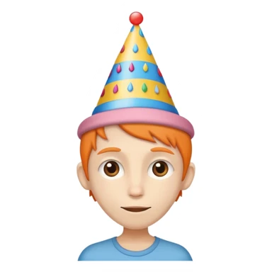 skinny person with birthday hat sticker