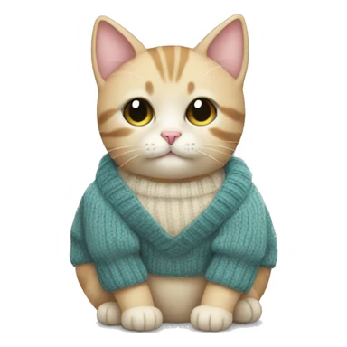 cute cat wearing a sweater sticker