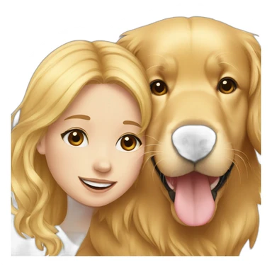 Golden retriever with girl sticker