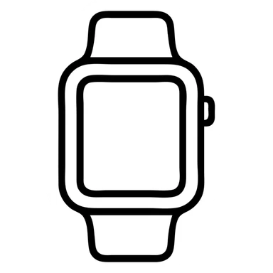 watch, modern icon style, digital display, outlined sticker