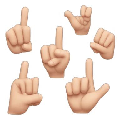 the three middle fingers up and the pinky and the thumb down sticker