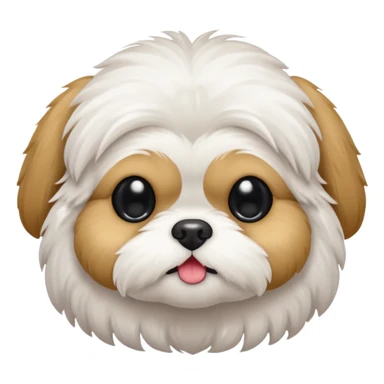 white shitzu with one black eye  sticker