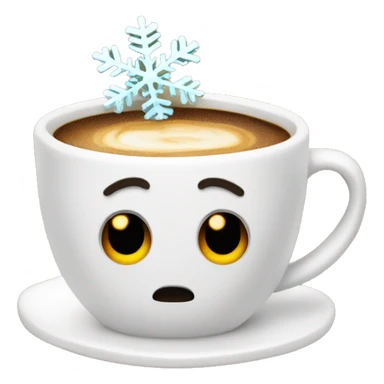 Coffee with bow and snowflake  sticker
