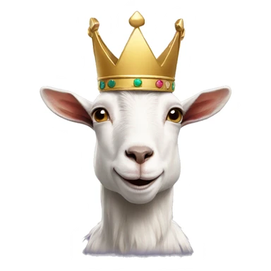 Goat wearing a crown sticker