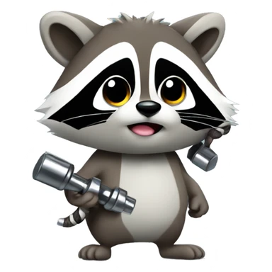 A racoon with dumbels sticker