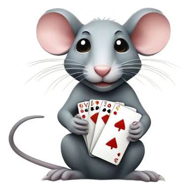 Rat on river with two poker cards  sticker