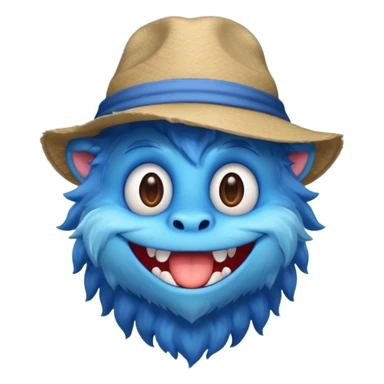 blue monster with hat and shirt sticker