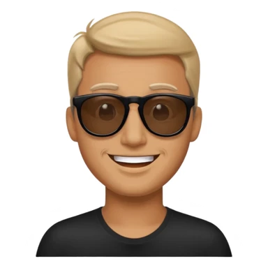 happy man with black sunglass sticker